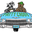 Cartoon of two bears in a blue convertible car

Description automatically generated